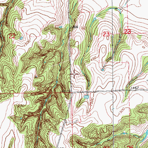 Topographic Map of Township of East Walnut, OK
