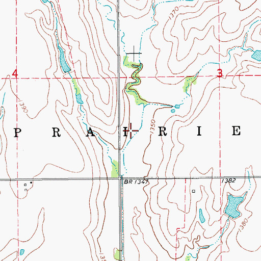 Topographic Map of Township of Prairie, OK
