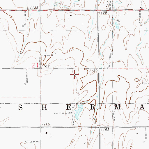 Topographic Map of Township of Sherman, OK