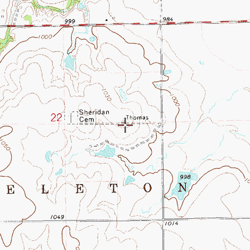 Topographic Map of Township of Skeleton, OK