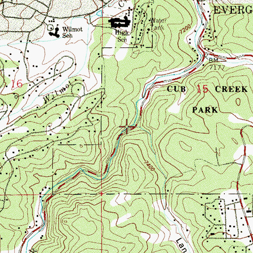 Topographic Map of Lans Gulch, CO