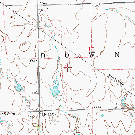 Topographic Map of Township of Downs, OK