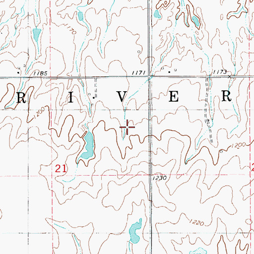 Topographic Map of Township of River, OK