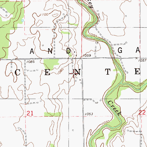 Topographic Map of Township of Center, OK