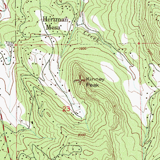 Topographic Map of Kinney Peak, CO