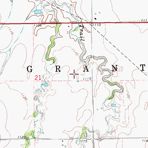 Topographic Map of Township of Grant, OK