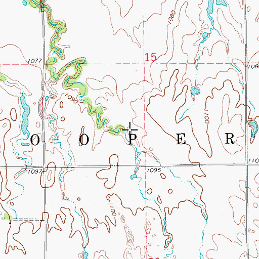 Topographic Map of Township of Cooper, OK