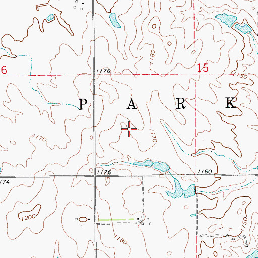 Topographic Map of Township of Park, OK