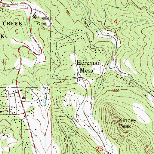 Topographic Map of Herzman Mesa, CO