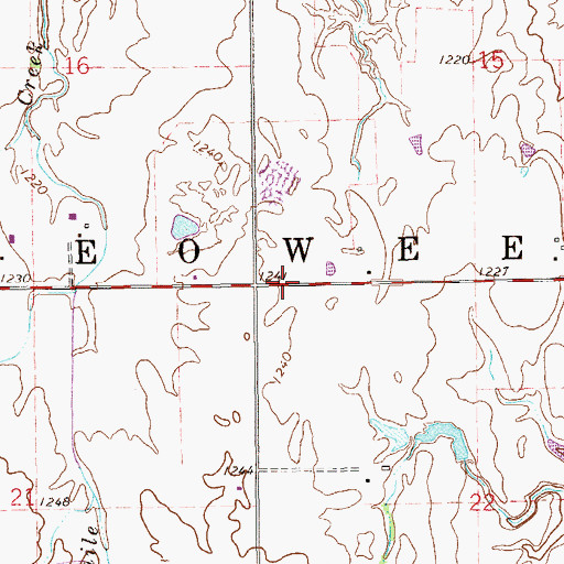 Topographic Map of Township of Keowee, OK