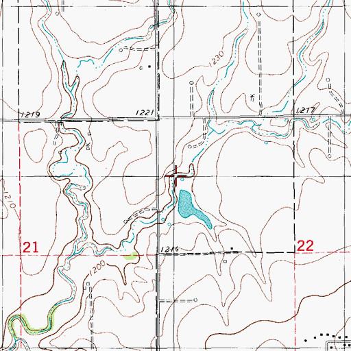 Topographic Map of Township of Waukomis, OK