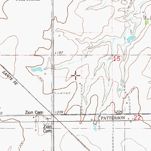 Topographic Map of Township of Patterson, OK