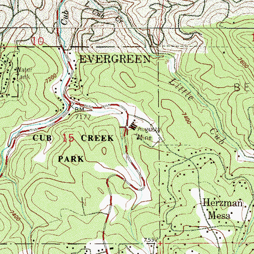 Topographic Map of Augusta Mine, CO