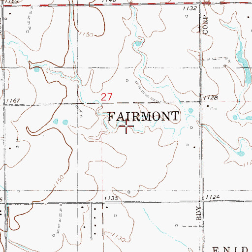 Topographic Map of Township of Fairmont, OK