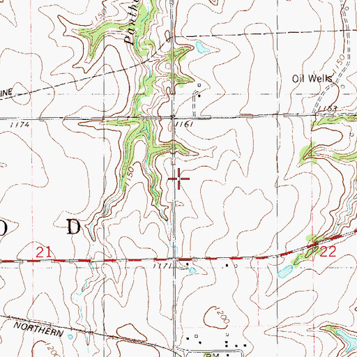 Topographic Map of Township of Wood, OK