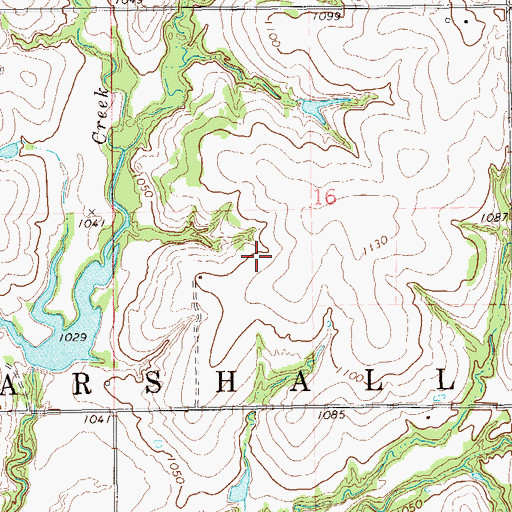 Topographic Map of Township of Marshall, OK