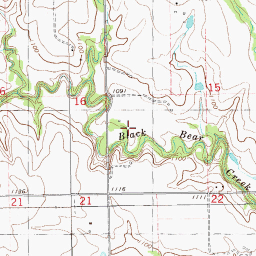 Topographic Map of Township of Lincoln, OK