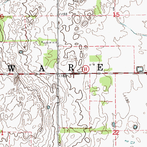 Topographic Map of Township of Ware, OK