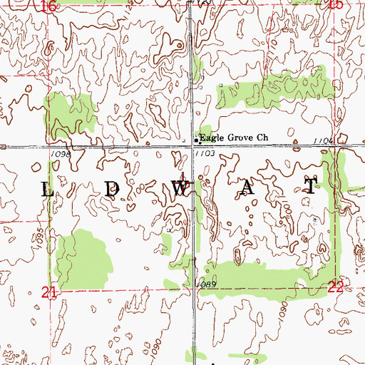 Topographic Map of Township of Coldwater, OK