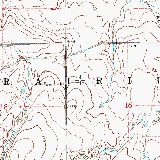 Topographic Map of Township of Prairie, OK
