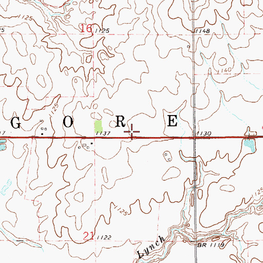 Topographic Map of Township of Gore, OK