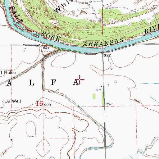 Topographic Map of Township of Alfalfa, OK