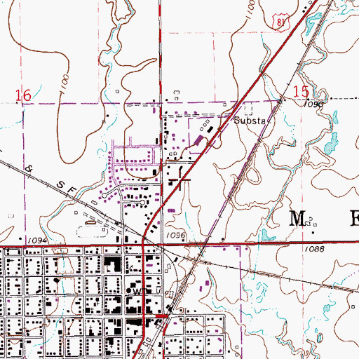 Topographic Map of Township of Medford, OK
