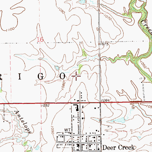 Topographic Map of Township of Dirigo, OK