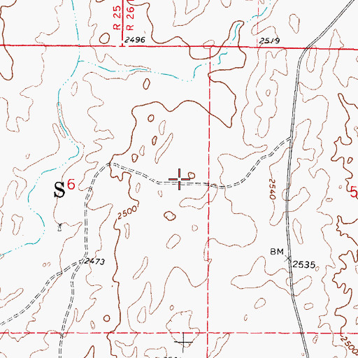 Topographic Map of Township of Knowles, OK