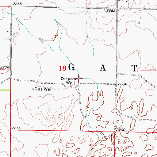 Topographic Map of Township of Gate, OK
