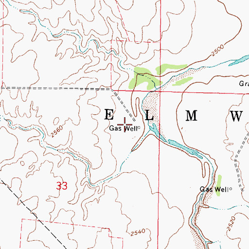 Topographic Map of Township of Elmwood, OK