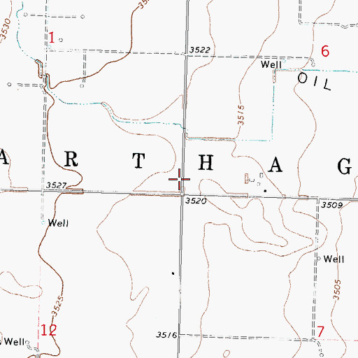 Topographic Map of Township of Cathage, OK