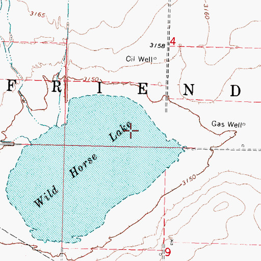 Topographic Map of Township of Friendship, OK