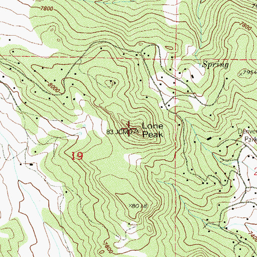Topographic Map of Lone Peak, CO