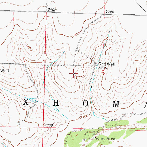 Topographic Map of Township of Texhoma, OK