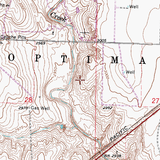 Topographic Map of Township of Optima, OK