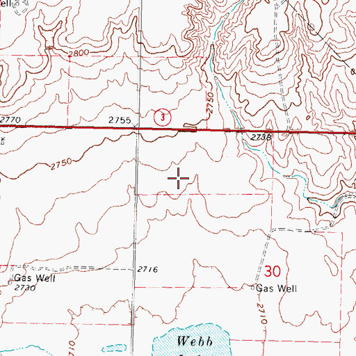 Topographic Map of Township of Hackberry, OK