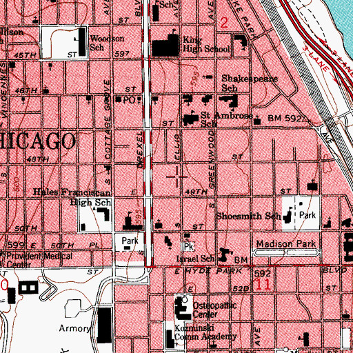 Topographic Map of A C Buttolph House, IL
