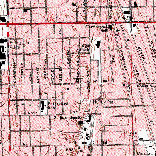 Topographic Map of ABC Adjustment School, IL