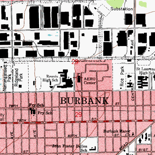 Topographic Map of AERO Center, IL