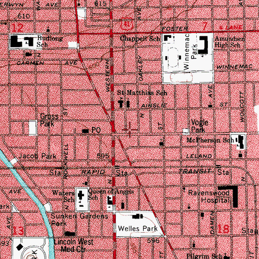 Topographic Map of Abana Keypunch School, IL