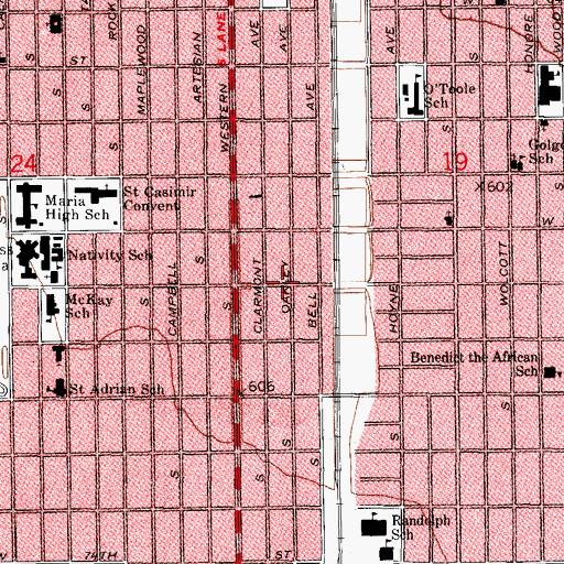 Topographic Map of Abundant Life Missionary Baptist Church, IL