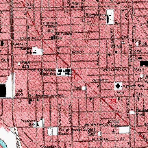 Topographic Map of Academy of Acupuncture, IL