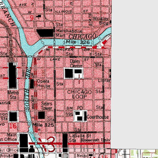 Topographic Map of Academy of Music (historical), IL