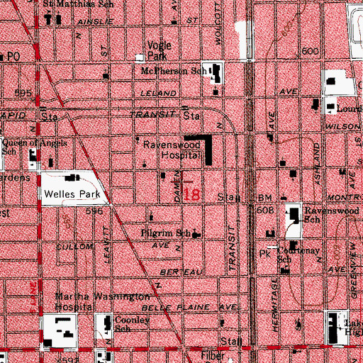 Topographic Map of Adler School, IL