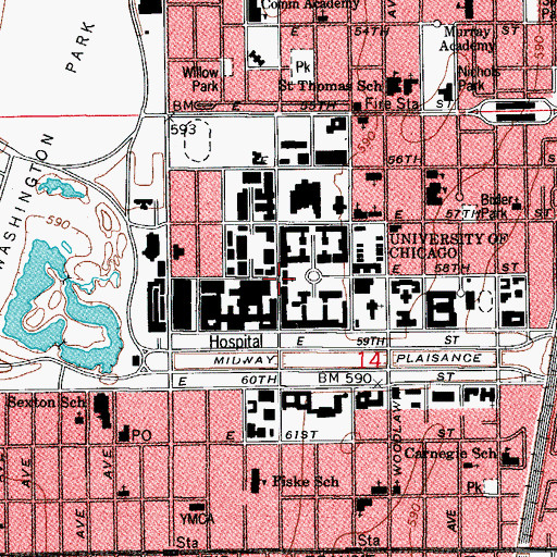 Topographic Map of Administration Building, IL