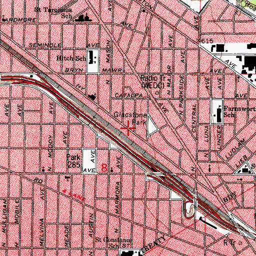 Topographic Map of Advance School, IL