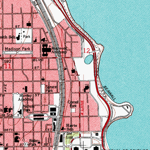 Topographic Map of Akiba-Schecter School, IL