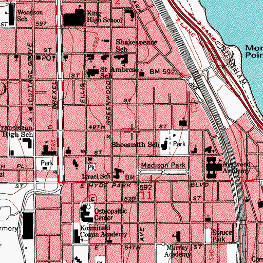 Topographic Map of Albert Wolf House, IL