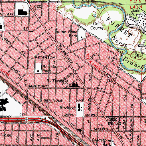 Topographic Map of All American Auto Driving School, IL